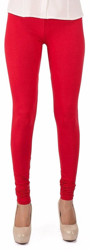 MUSSUBIBA Churidar Western Wear Legging  (Red, Solid)
