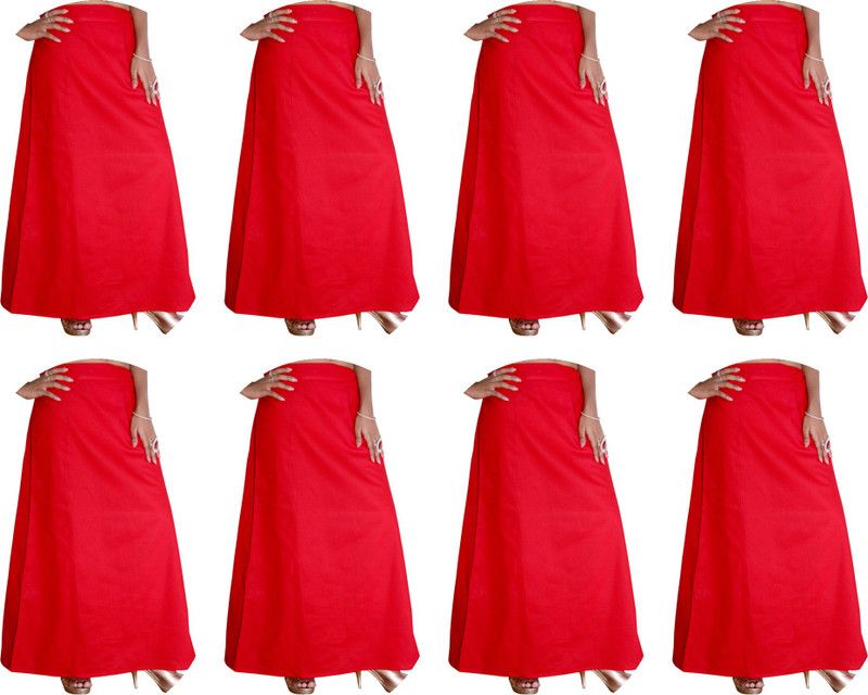 Apparelhado L44, PURE COTTON, SAREE PETTICOAT, RED, FITS SMALL TO LARGE SIZE Pure Cotton Petticoat  (Free)