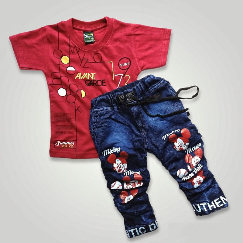 Shivansh Wear Boys & Girls Casual T-shirt Jeans  (Red)