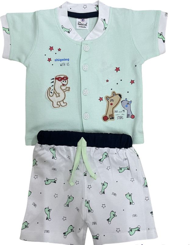 Baby Boys & Baby Girls Casual T-shirt Shorts, Dress  (Green)