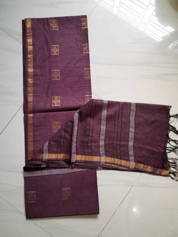 Printed Bhagalpuri Silk Blend Saree  (Magenta)