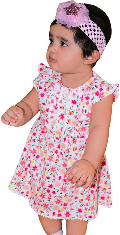 Baby Girls Midi/Knee Length Party Dress  (Multicolor, Fashion Sleeve)