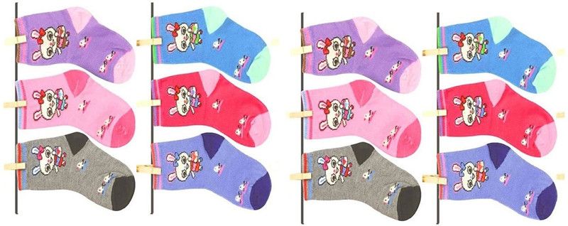 Baby Boys & Baby Girls Self Design Ankle Length  (Pack of 12)