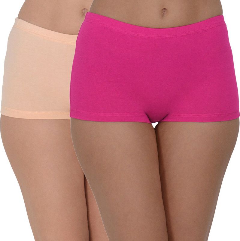 Pack of 2 Women Boy Short Pink, Orange Panty