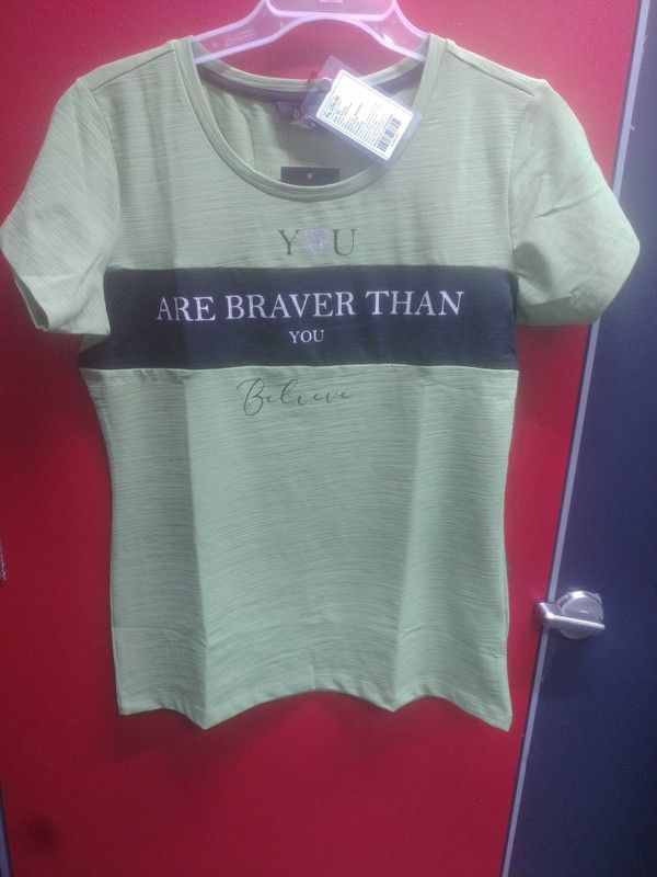 Women Embroidered Round Neck Cotton Blend Green T-Shirt