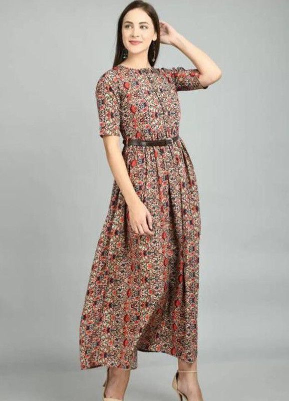 Women Maxi Brown Dress