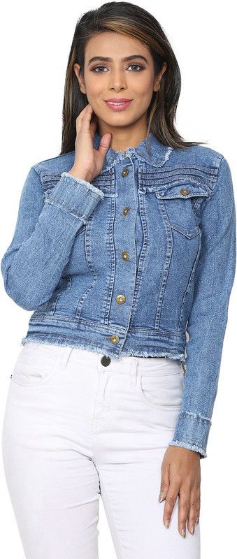 Women Self Design Denim Jacket