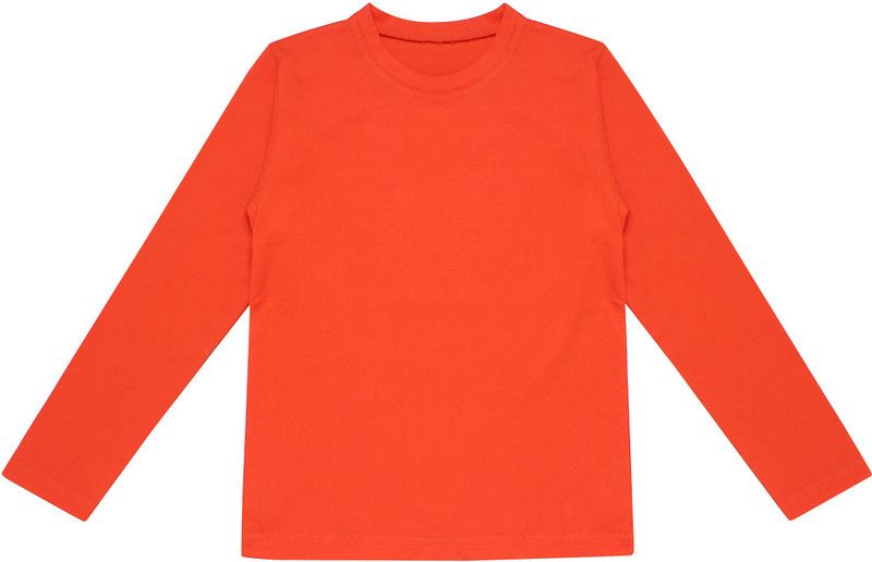 Boys Solid Pure Cotton T Shirt  (Orange, Pack of 1)