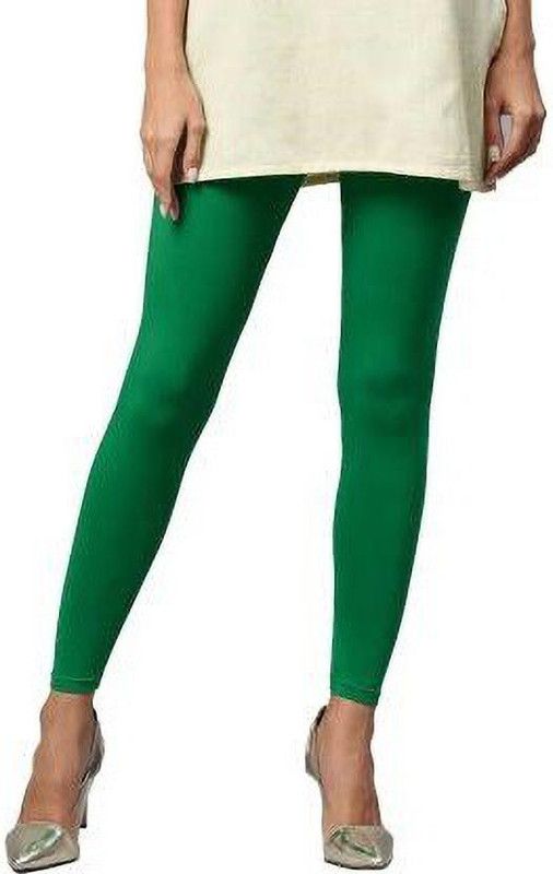 SHRIRS Ankle Length Western Wear Legging  (Green, Solid)