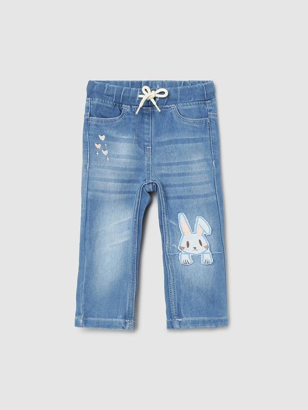 Baby Girls Regular Mid Rise Blue Jeans