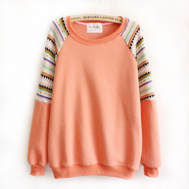 1410 Round Neck Self Design Women Pullover