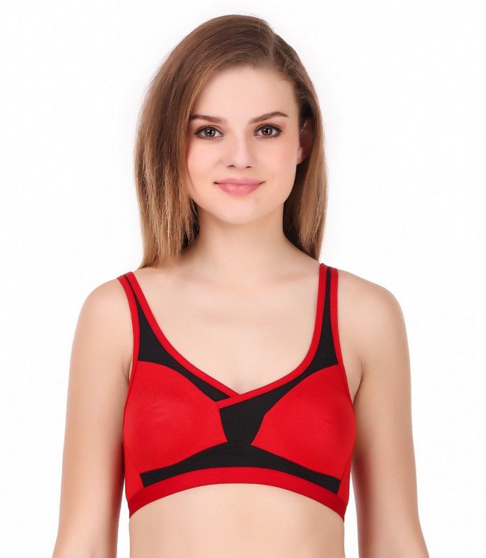 Sports Women Sports Non Padded Bra  (Red)