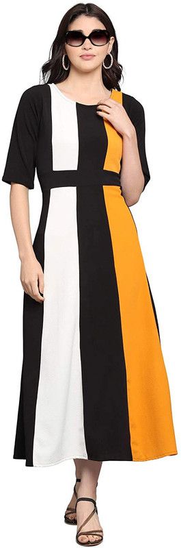 Women Striped Polyester A-line Kurta  (Multicolor)