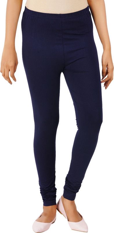 BRANDFIRI Churidar Western Wear Legging  (Dark Blue, Solid)
