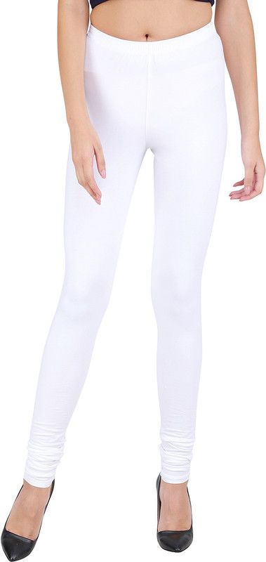 SPIFFY Churidar Western Wear Legging  (White, Solid)