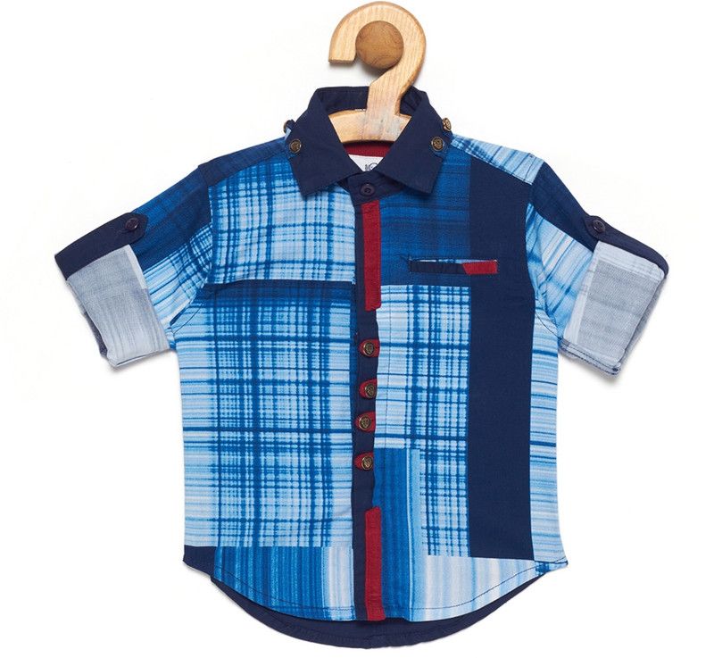 Baby Boys NA Fit Geometric Print Spread Collar Casual Shirt