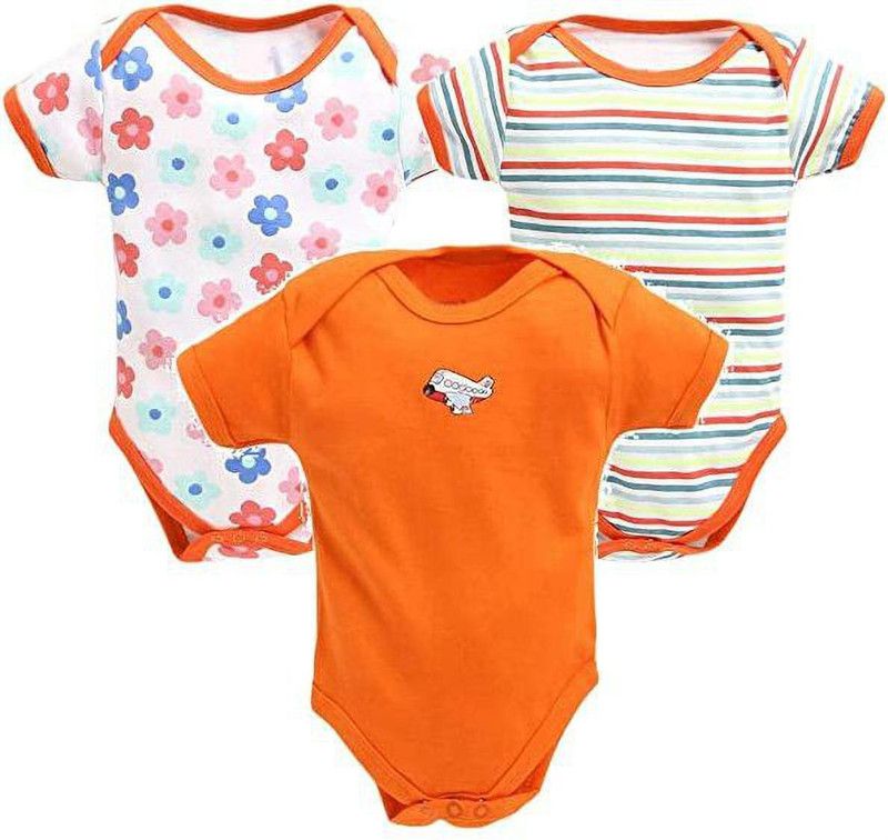 Romper For Baby Boys Casual Striped Pure Cotton  (Multicolor, Pack of 3)