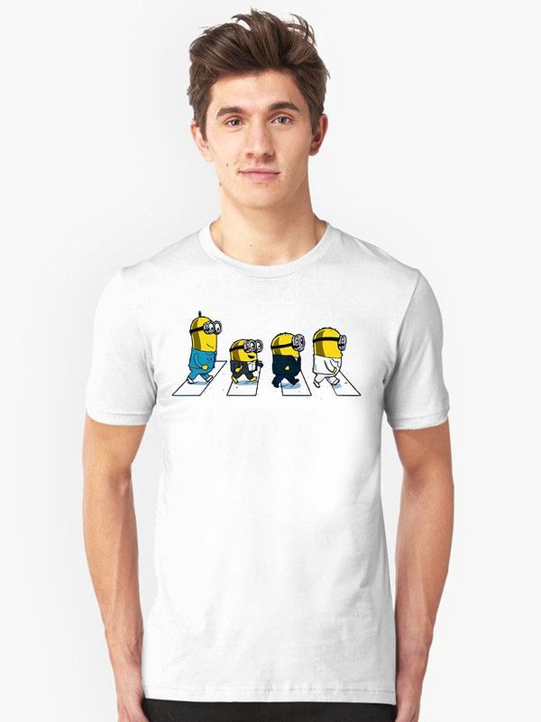 Men Printed Round Neck Poly Cotton White, Yellow T-Shirt