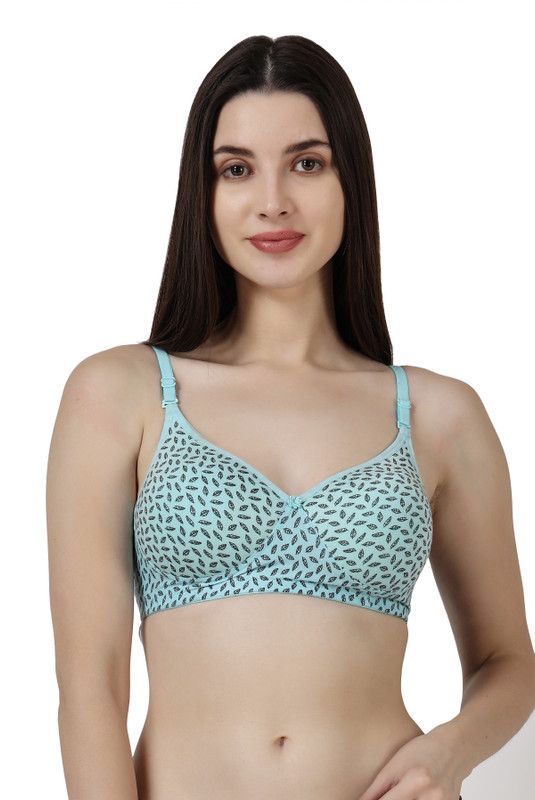 Italic Softage Women Full Coverage Light Padded Bra (Blue) Size-38- Printed Girls Full Coverage Lightly Padded Bra  (Blue)