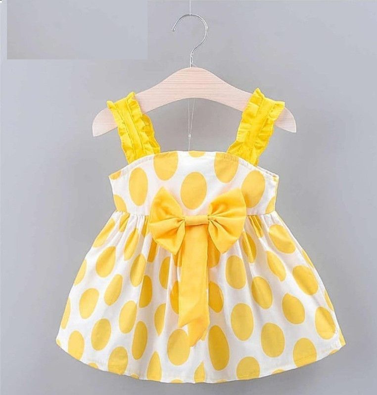 Baby Girls Below Knee Casual Dress  (Yellow, Sleeveless)