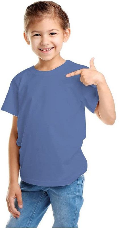 Baby Boys Solid Pure Cotton T Shirt  (Dark Blue, Pack of 1)