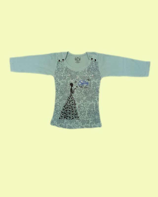 Girls Casual Hosiery A-line Top  (Grey, Pack of 1)