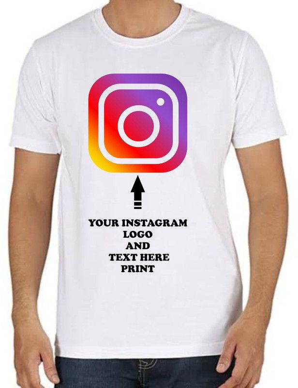 instagramlogo Women Graphic Print Round Neck Poly Cotton White T-Shirt