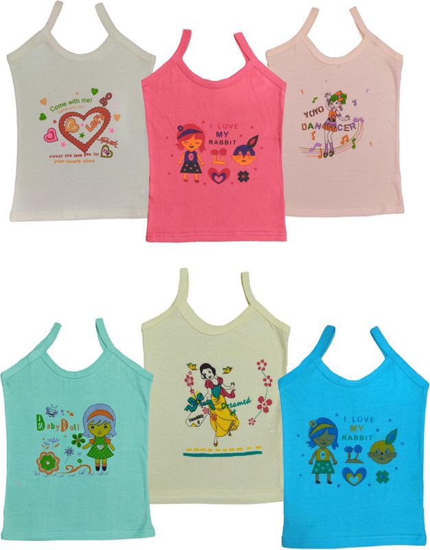 Camisole For Baby Girls  (Multicolor, Pack of 6)