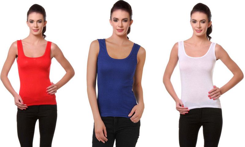 Women Dark Blue, Red, White Tank Top/Vest