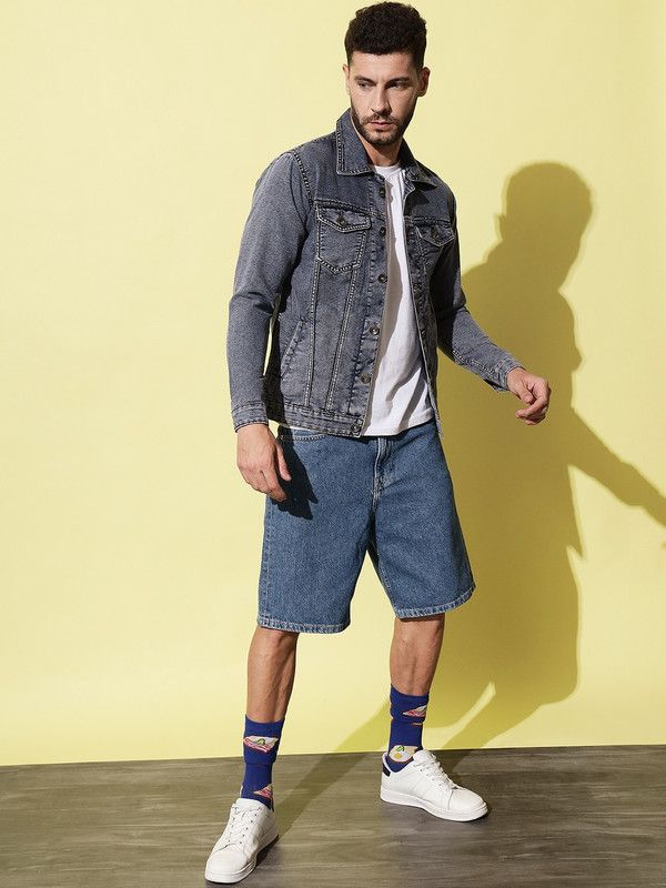 Men Washed Denim Jacket