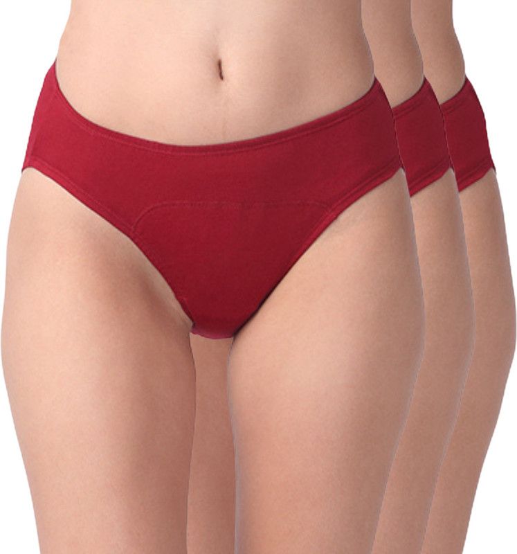 Pack of 3 Women Hipster Maroon Panty