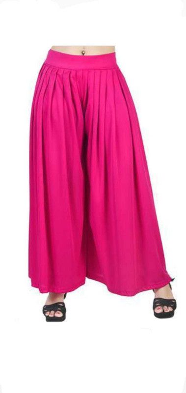 Women Relaxed Pink Lycra Blend Trousers