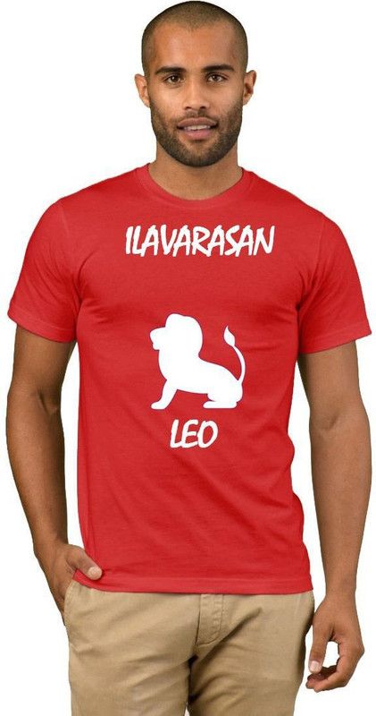 Ilavarasan Zodiac Leo Style Fashion V07 Men Printed Round Neck Cotton Blend Red T-Shirt