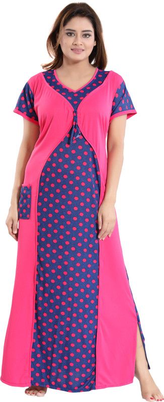 Women Nighty  (Pink, Blue)