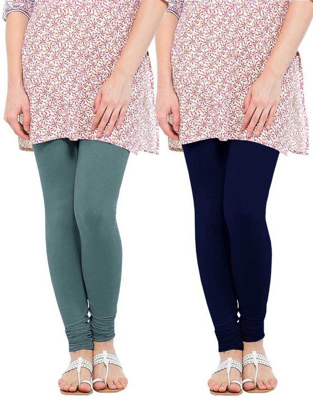 RRTBZ Churidar Ethnic Wear Legging  (Dark Blue, Grey, Solid)
