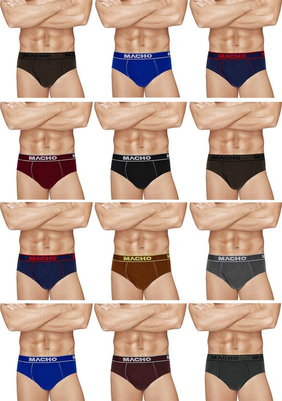 Pack of 12 Solid Men Brief