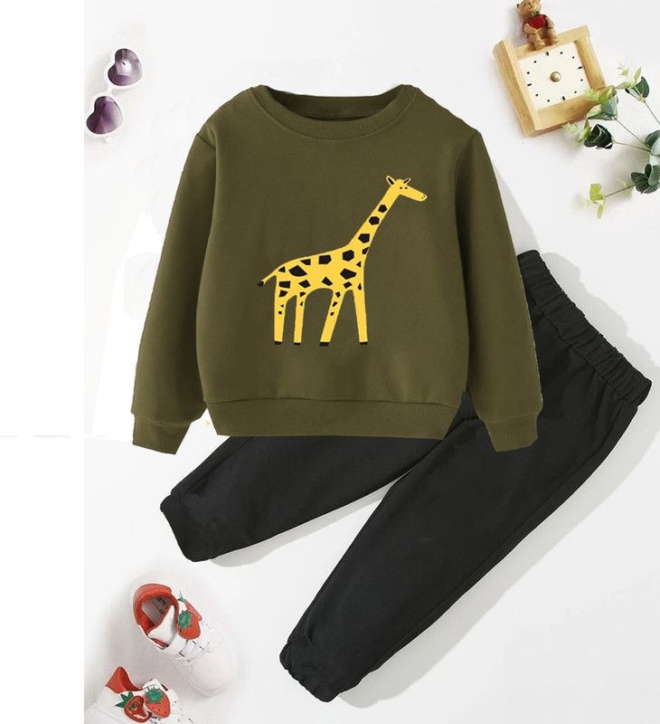 Boys Casual Sweatshirt Pant  (Dark Green)