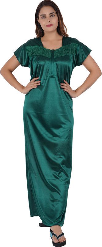 Women Night Dress  (Dark Green)