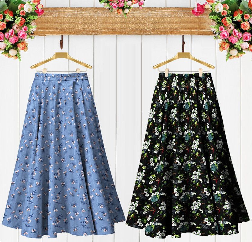 Women Printed Wrap Around Multicolor Skirt
