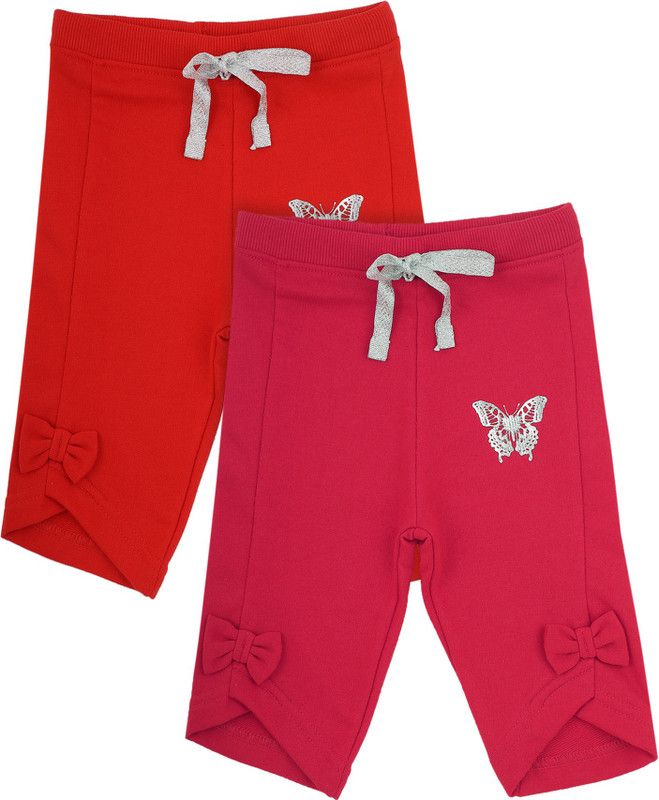 Capri For Baby Girls Casual Printed Lycra Blend  (Multicolor Pack of 2)