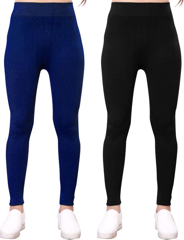 Ziya Ankle Length Western Wear Legging  (Dark Blue, Black, Solid)