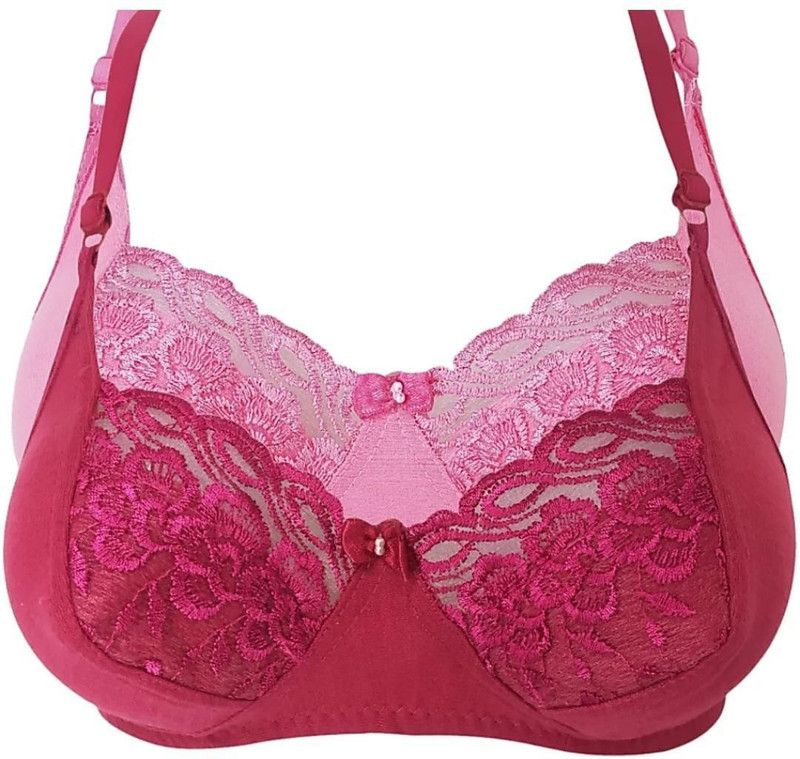 Women Sleep Bra Lightly Padded Bra  (Red, Pink)