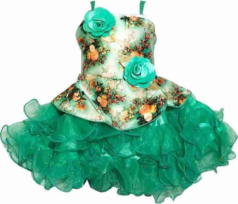 Below Knee Party Dress  (Green, Sleeveless)
