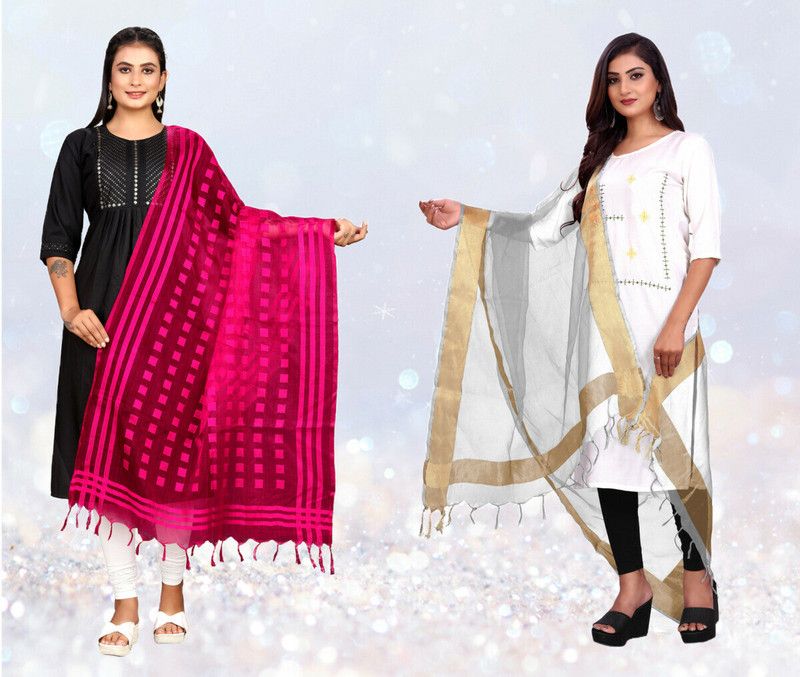 Art Silk Applique Multicolor Women Dupatta