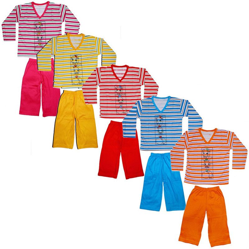 Baby Boys & Baby Girls Casual T-shirt Pant  (Multicolor)