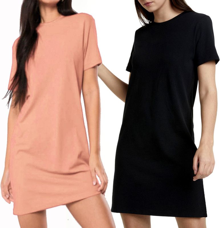 Women T Shirt Black, Orange Dress