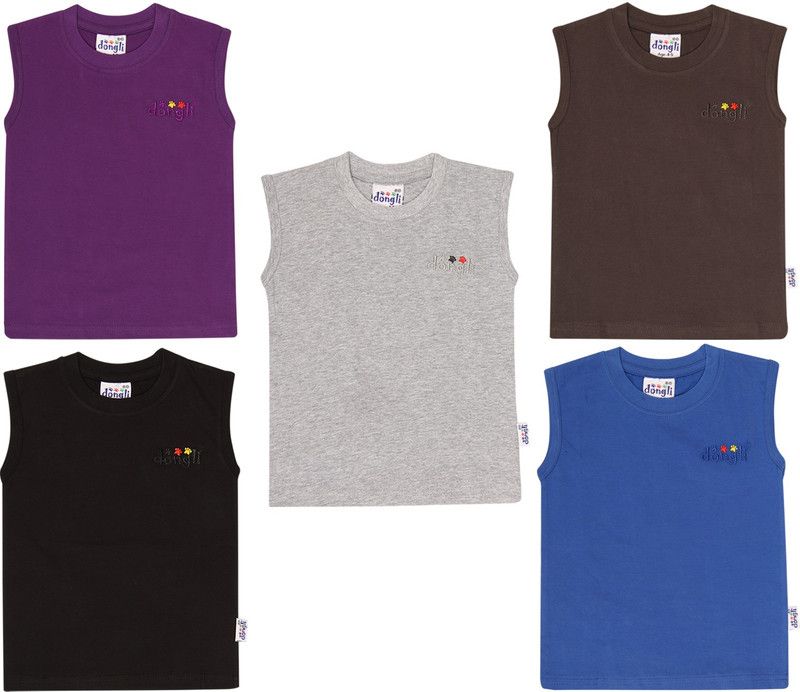 Vest For Boys Cotton Jersey  (Multicolor, Pack of 5)