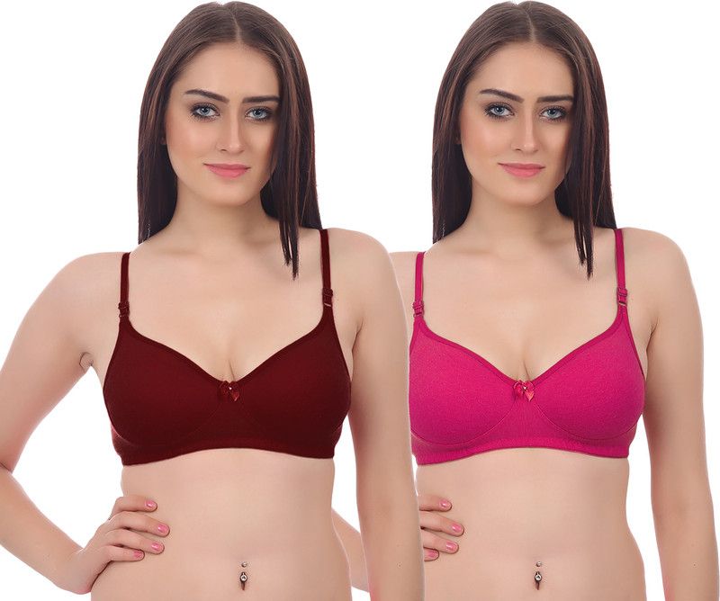 Michi Bra2 Women Minimizer Non Padded Bra  (Maroon, Pink)