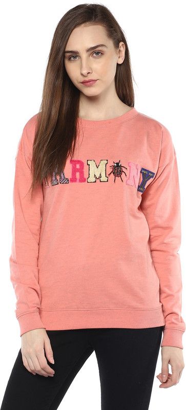 MODA ELEMENTI Round Neck Applique Women Pullover