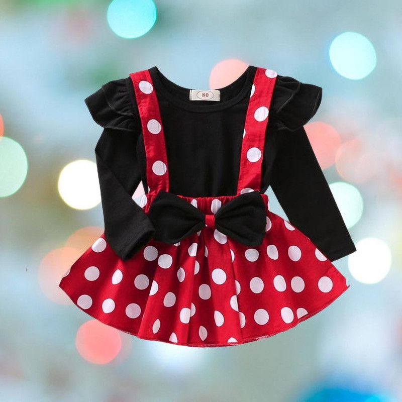 Baby Girls Disney Princess Casual T-shirt Skirt  (Black)
